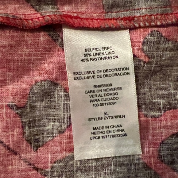 Every Women’s size XL Puff Sleeve Midi Dress red & black festive linen boho - Picture 4 of 7